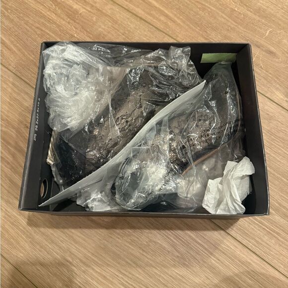 BCBGMaxAzria Elegant Black Lace Stiletto Heels with Studs - Picture 9 of 9